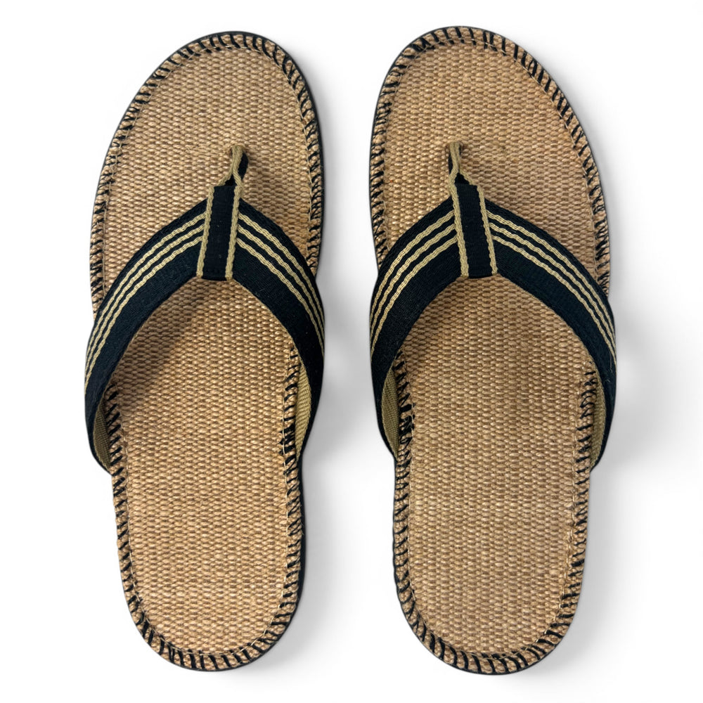 Delano Black - Nature’s Weave Mens Jute Sandals