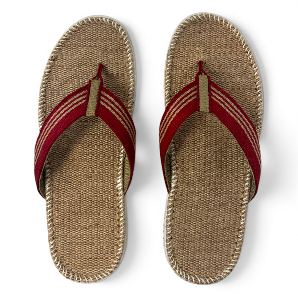 Delano Red - Nature’s Weave Mens Jute Sandals