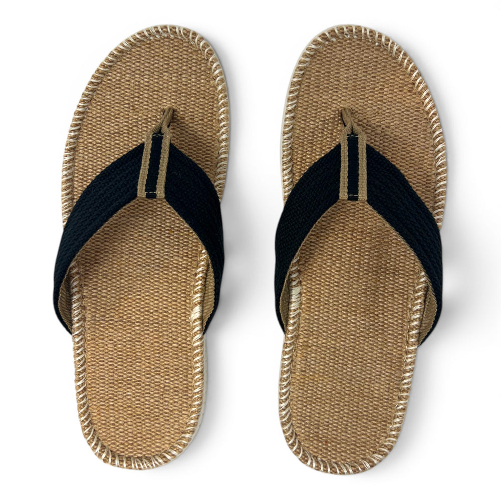 Eden Black - Nature’s Weave Mens Jute Sandals