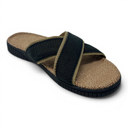 Marlin Black - Nature’s Weave Mens Jute Slides
