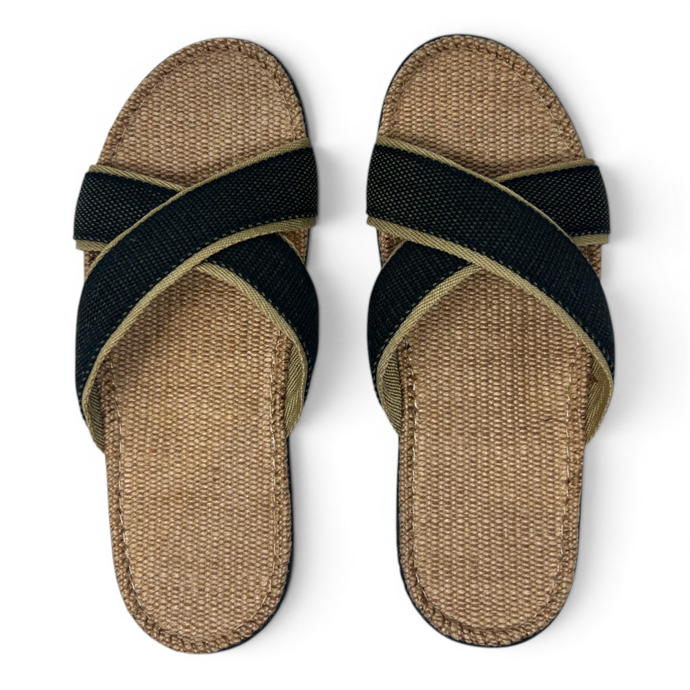 Marlin Black - Nature’s Weave Mens Jute Slides