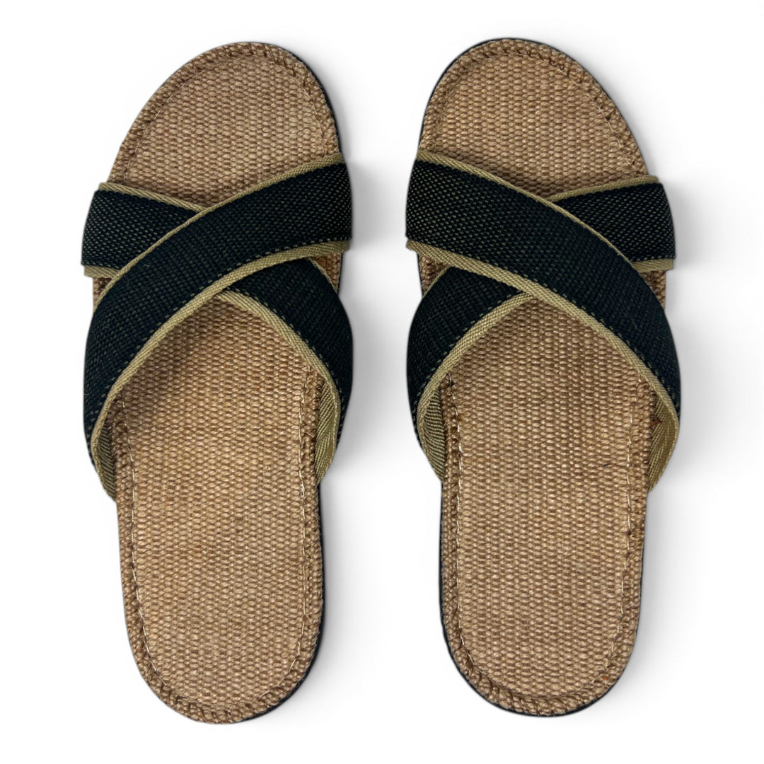 Marlin Black - Nature’s Weave Mens Jute Slides